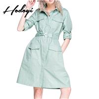 Must-have Vogue Slimming High Waisted Pocket One Color Fall Coat - Bonny YZOZO Boutique Store