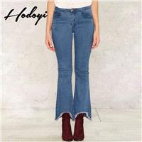 2017 irregular feet ladies winter fashion show Flash trumpet jeans - Bonny YZOZO Boutique Store