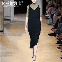 Vogue Attractive V-neck Sleeveless Jersey Wool Black Strappy Top Dress - Bonny YZOZO Boutique Store
