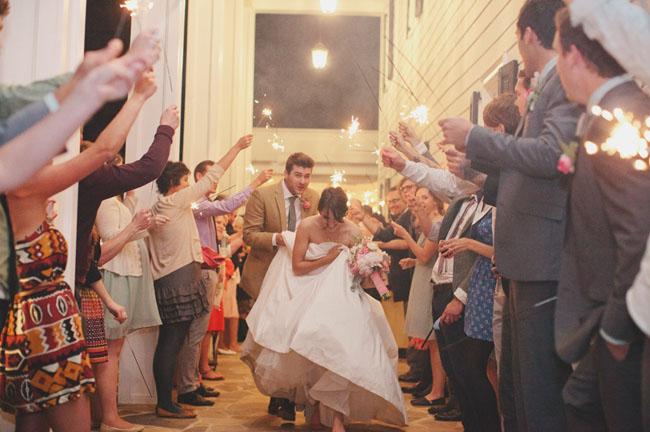 Nice touches, Sparklers on way to first dance