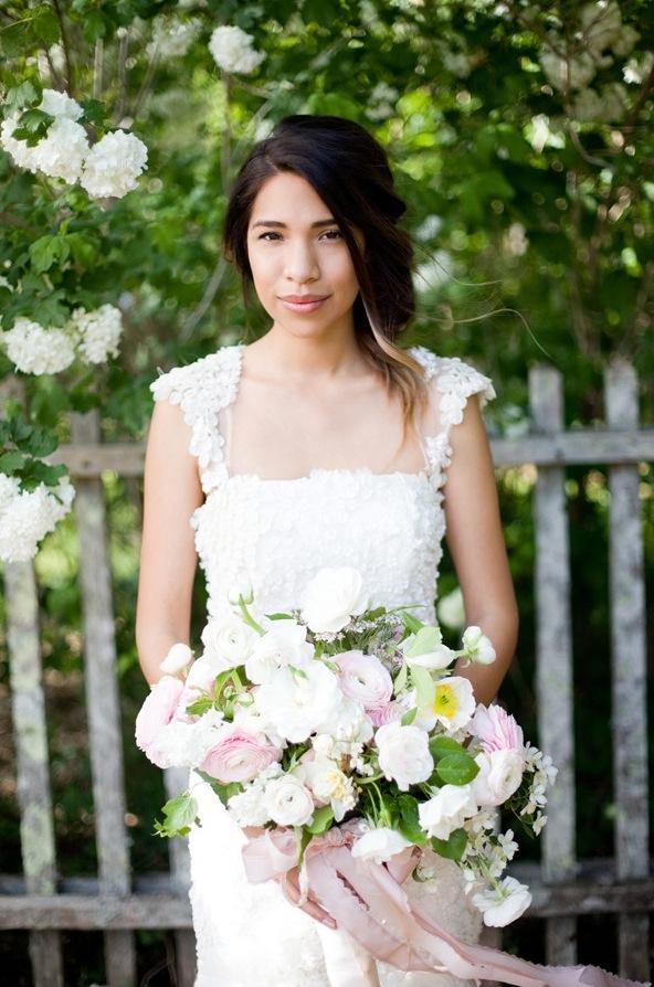 Flowers, bouquet, white, pink