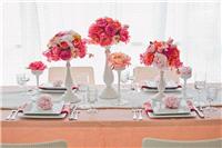 Flowers, theme, table settings, pink, white