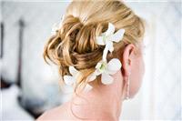 hair, up-do, upstyle, flowers