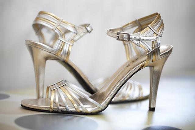 Shoes & Accessories, high heel, silver, copper, sandal