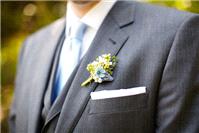 groom, suit, grey, pinstripe, boutonniere