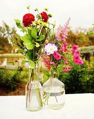 Wildflowers in jars, so pretty