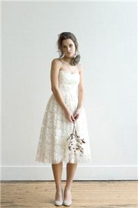 wedding dress, white, lace, short, cocktail