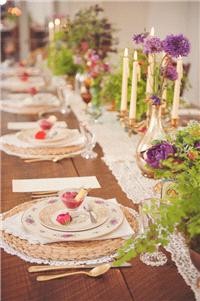 Beautiful - wild flowers, lace runner