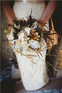 Flowers. bouquet, brown, white