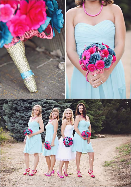 Bridesmaid Looks, bridesmaid, blue, pink
