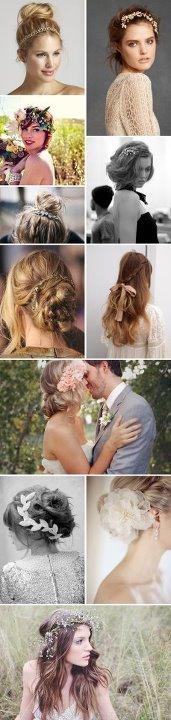 All things Hair, So much inspiration here from  Rock my Wedding- I want them all!