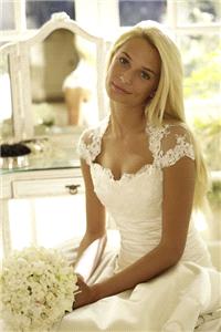 Attire. wedding dress, Philipa Lepley, cap sleeves, white, lace