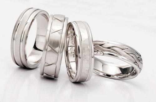 White Gold Wedding Bands, For Him