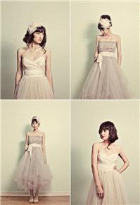 Attire. wedding dress, tulle, strapless, sash