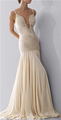 Attire. wedding dress, white, plunge, straps, jewelled, Herve Leger
