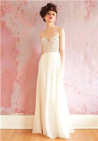 Attire. Sarah Seven, dress, strapless, bodice, jewelled