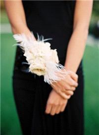 Miscellaneous. cuff, feathers, white, cream, black