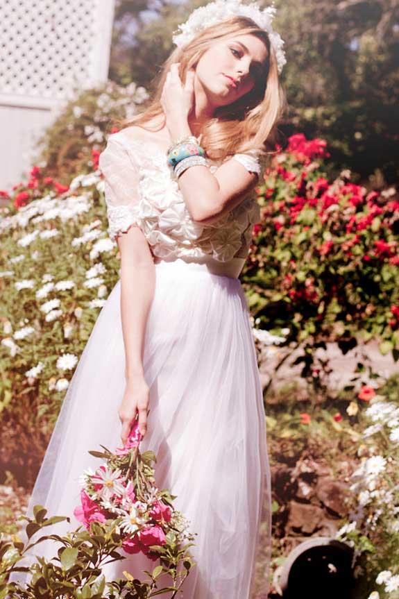 My Wedding Look, wedding dress, floral crown, bohemian