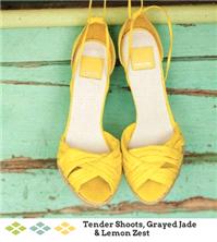 Attire. wedding shoes, sandals, yellow