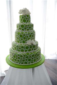 Cakes. wedding cake, green, white, pattern, flowers