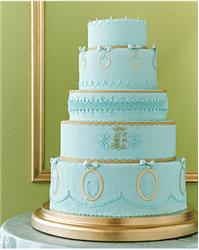 Cakes. wedding cake, blue, gold