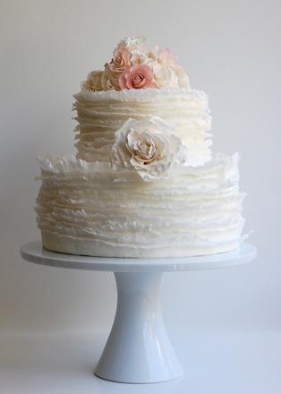 Cakes & Sweets, wedding cake, texture, ruffles, flowers