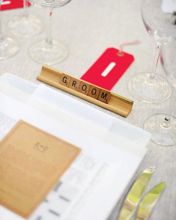 Table Decor, table settings, place settings, scrabble