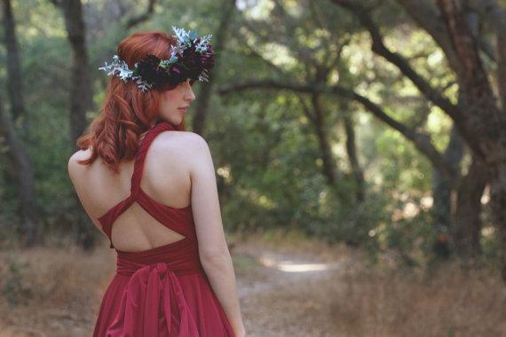 The Girls, bridesmaid, crimson, dress