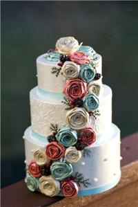 Cakes. colored flowers