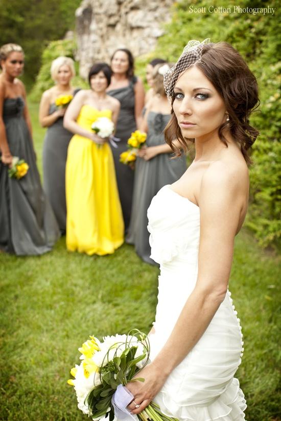 Bridesmaids, Different accent dress for the maid of honor.