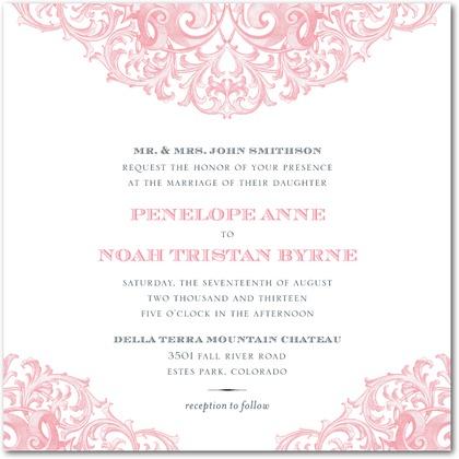 Pale pink invitations