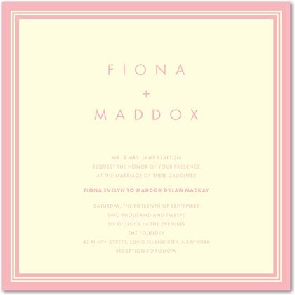 Pale pink invitations