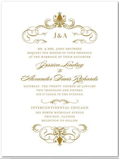 Champagne gold Invitations