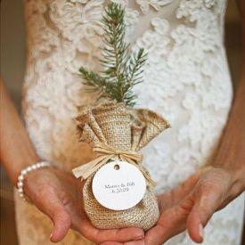 Christmas themed wedding favours