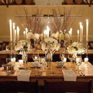 Winter wedding table arrangements