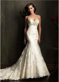 Bridal Dresses. 2014 Gorgeous Lace Mermaid Bateau Chapel Train Beaded Wedding Dress