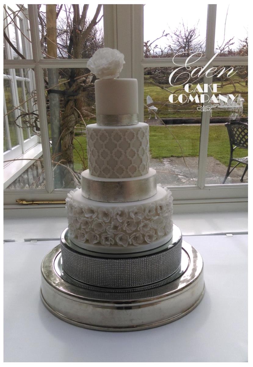 Wedding Cakes, silver wedding cake.   www.edencakecompany.com