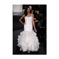 Simone Carvalli - Fall 2012 - Christi Sleeveless Chiffon Mermaid Wedding Dress with Sheer Beaded Str