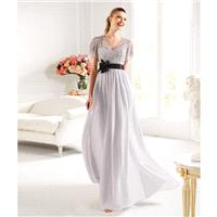 Charming A-line V-neck Short Sleeve Beading Floor-length Chiffon Cocktail Dresses - Dressesular.com