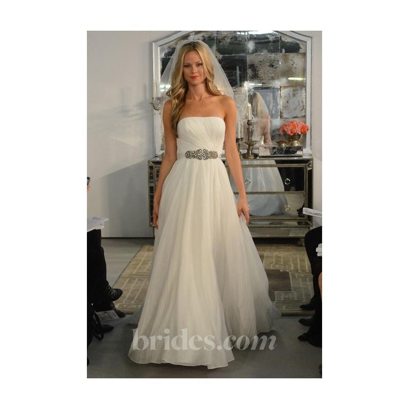 wedding, Watters - Spring 2013 - Francisca Strapless A-Line Wedding Dress with a Ribbon Sash - Stunn