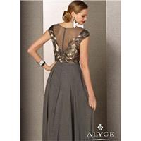 Black Label by Alyce 5613 Illusion Chiffon Gown - 2017 Spring Trends Dresses|Beaded Evening Dresses|