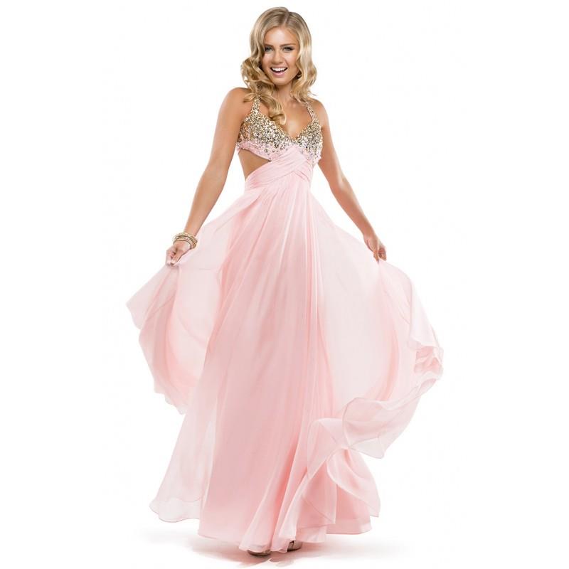 wedding, Exquisite A-line Halter Beading Criss Cross Ruching Sequins Floor-length Chiffon Evening Dr