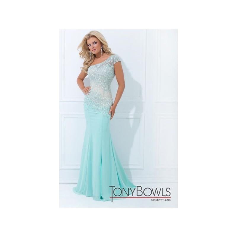 My Stuff, Tony Bowls Evenings TBE11439 One Short Sleeve Gown - Brand Prom Dresses|Beaded Evening Dre