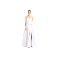 White Azazie Fiona - Floor Length Chiffon And Charmeuse Back Zip Sweetheart Dress - The Various Brid