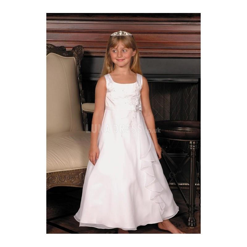 My Stuff, Stunning Chiffon A line Empire Waist Flower Girl Dress With Draping - Compelling Wedding D