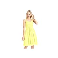 Daffodil Azazie Mikaela - V Neck Bow/Tie Back Chiffon Knee Length Dress - The Various Bridesmaids St