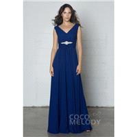 Hot Sale Sheath-Column V-Neck Floor Length Chiffon Bridesmaid Dress COZF14002 - Top Designer Wedding