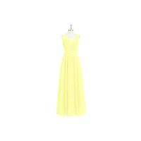 Daffodil Azazie Beverly - Chiffon And Lace Floor Length Side Zip V Neck Dress - The Various Bridesma