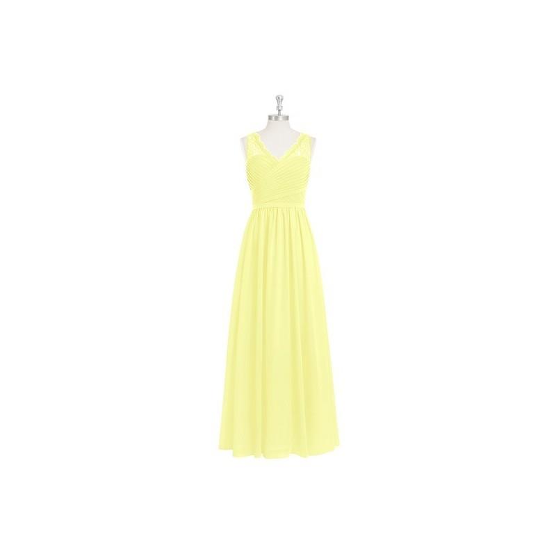 My Stuff, Daffodil Azazie Beverly - Chiffon And Lace Floor Length Side Zip V Neck Dress - The Variou