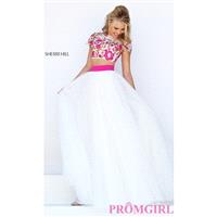 Two Piece Sherri Hill Dress with Floral Embroidered Top - Discount Evening Dresses |Shop Designers P